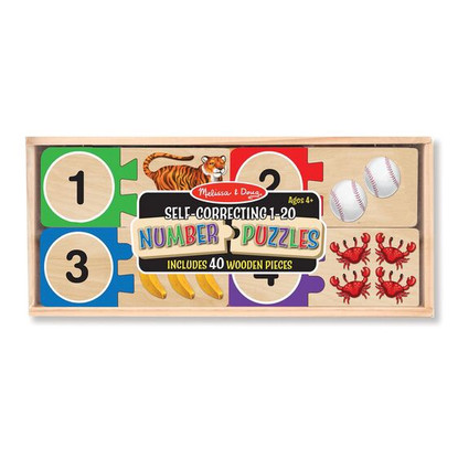 Melissa & Doug - Self Correcting Numbers Wooden Puzzle MND2542