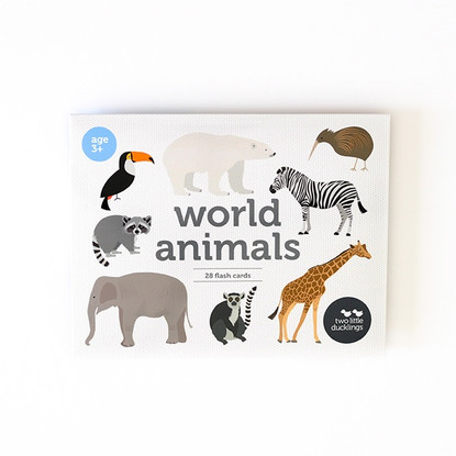 World Animal Flash cards - 28 pack - Two Little Ducklings