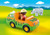 Playmobil 1.2.3 - Zoo Vehicle with Rhinoceros PMB70182 b