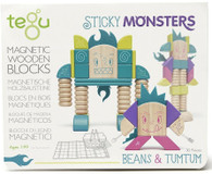 Tegu Magnetic Wooden Blocks - Sticky Monsters - Beans and Tumtum box