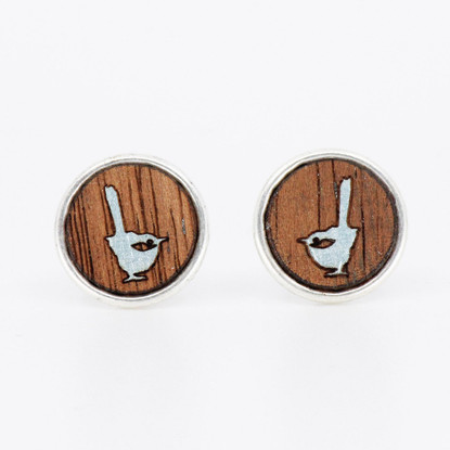 Blue Wren Stud Earrings - Buttonworks 