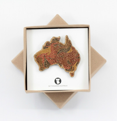 Coloured Australia Brooch - Buttonworks