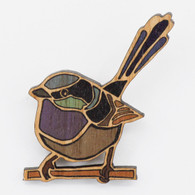 Coloured Fairy Wren Brooch - Buttonworks 