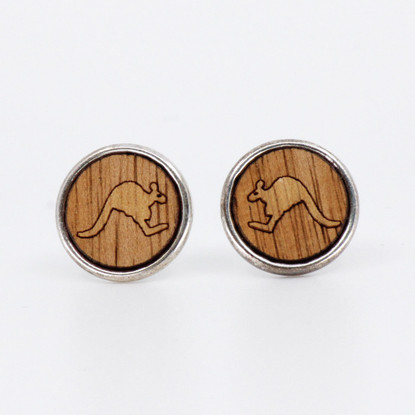 Kangaroo Charm Stud Earrings - Buttonworks