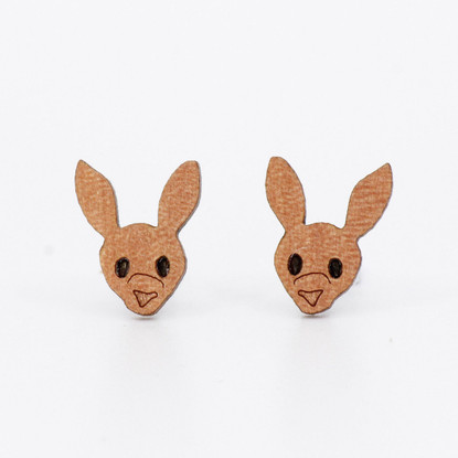 Kangaroo Face Stud Earrings - Buttonworks