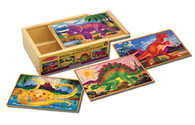 Melissa and Doug Dinosaurs Wooden Jigsaw Puzzle in a Box 