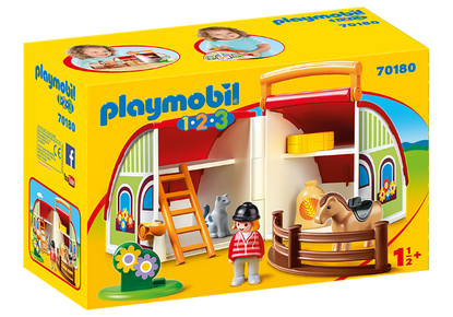 Playmobil 1.2.3 - My Take Along Pony Farm PMB70180