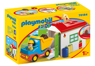 Playmobil 1.2.3 - Dump Truck, Garbage Truck with Garage PMB70184