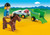 Playmobil 1.2.3 - Car with Horse Trailer PMB70181 display