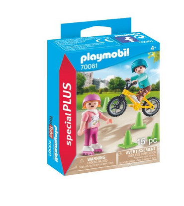 Playmobil - Children with Skates and Bike PMB70061