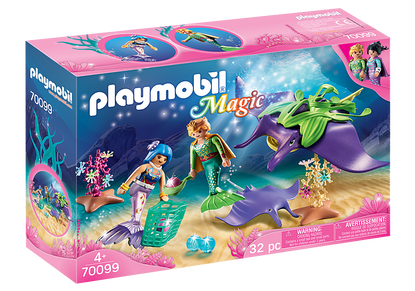 Playmobil - Pearl Collectors with Manta Ray - Mermaid Underwater World PMB70099