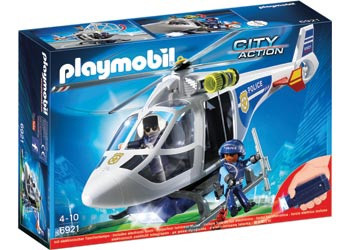 Playmobil - Police Helicopter with LED Searchlight Fire and Police PMB6921 (4008789069214)