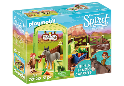 Playmobil - Spirit Stable Box Snips and Senor Carrots with Horse Stall PMB70120 (4008789701206) 