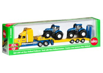 Siku - New Holland Truck with 2 New Holland Tractors - 1:87 Scale SI1805 (4006874018055)