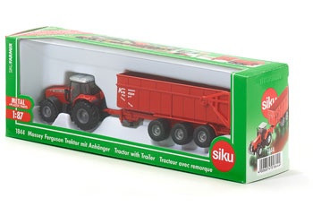  Siku - Massey Fergson Tractor with Trailer - 1:87 Scale SI1844 (4006874018444) 