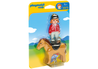 Playmobil - 1.2.3 Equestrian with Horse PMB6973