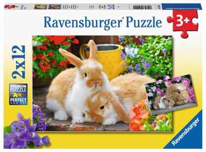 Ravensburger - Guinea Pigs & Bunnies Puzzle 2x12 piece RB05144-1