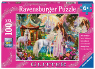 Ravensburger - Princess with Unicorn Puzzle GLITTER 100 piece RB13617-9