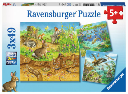 Ravensburger - Animals in their Habitats Puz 3x49 piece RB08050-2