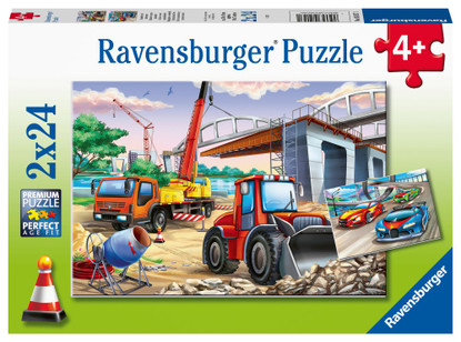 Ravensburger - Construction & Cars Puzzle 2x24 piece RB05157-1