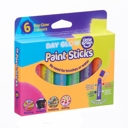 Little Brian Paint Sticks - Day Glow 6 pack