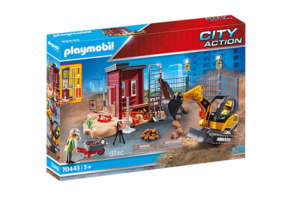 Playmobil - Mini Excavator with Building Section PMB70443