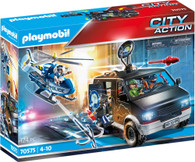 Playmobil - Helicopter Pursuit with Runaway Van PMB70575