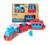 Green Toys Train Set made from recycled plastic, colorful and safe for toddlers.