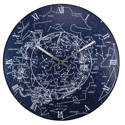 Nextime Milky Way Dome Glow in the Dark 35cm Wall Clock Front view Day