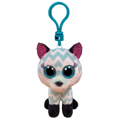 TY Beanie Boos ATLAS - Aqua Chevron Fox Clip