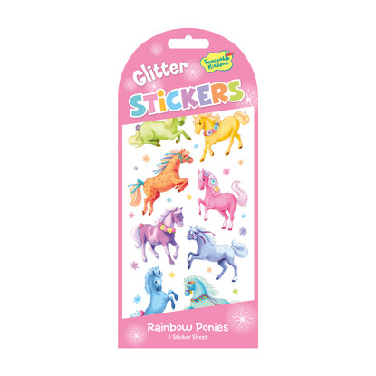 Glitter Rainbow Ponies Stickers | GLITTER