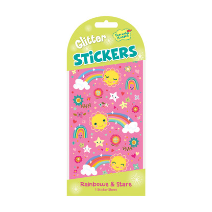 Rainbow & Stars Stickers | GLITTER