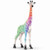 Side profile of Schleich 90th Anniversary Giraffe figurine displaying vibrant rainbow colors.