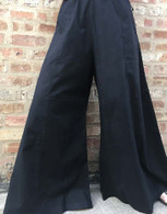 All New Bell Bottoms - Palazzo Wide Leg Pant - BLACK  L/XL