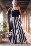 All New Bell Bottoms - Palazzo Wide Leg Pant - Black & White Stripes
