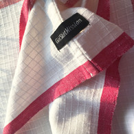All New Unisex Indian Wrap Yoga Pants -White Checks Pink Border -S & M