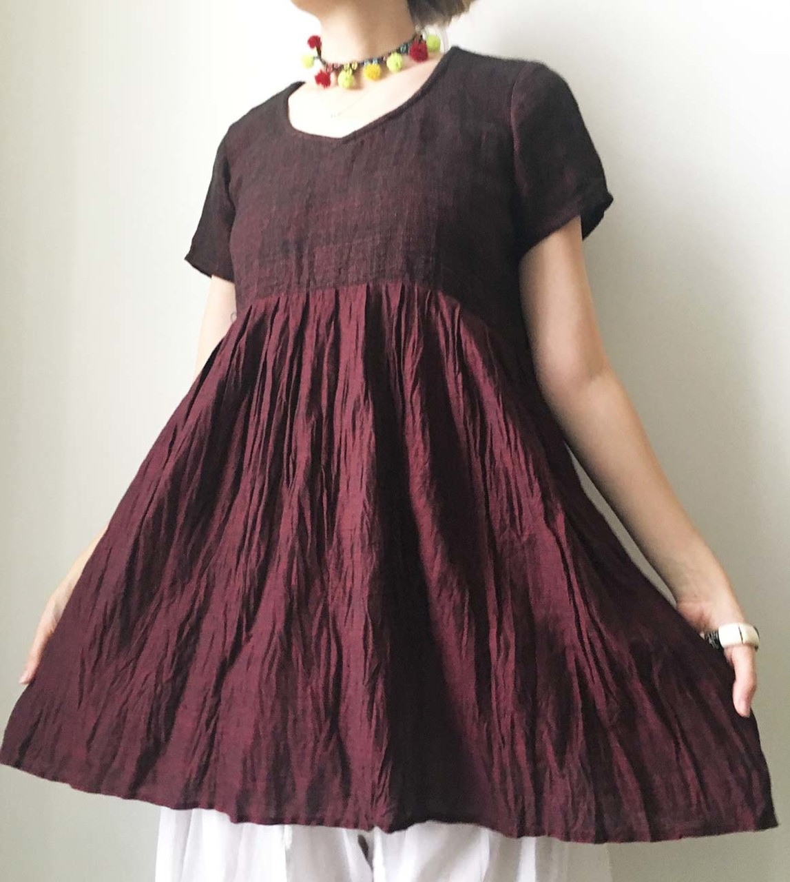maroon cotton dress