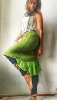 Short Ruffle Skirt in Green S/M