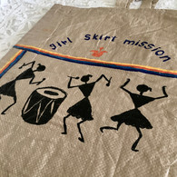Beautiful Hand Painted  Warli Art Up-Cycled Bag #15 - Free with Rocket Pant Purchase 
