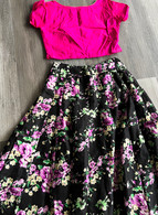All New Charity - FULL Black Floral Skirt and Bodice 32" WAIST