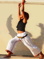 Indian Yoga Pants - White Fancy Border - Size-M