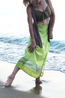 Light-Green Transparent trim /Two-toned Wrap Around Skirt