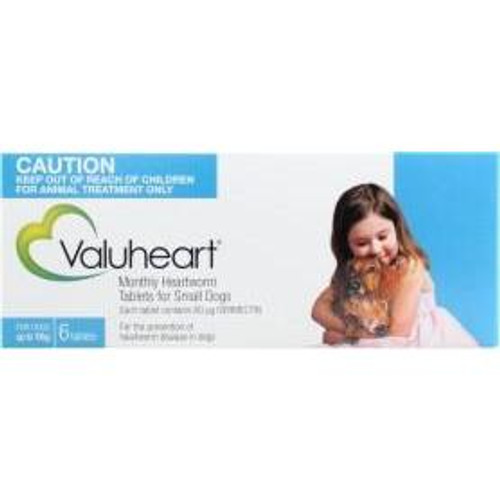 Valuheart Monthly Heartworm Tablets for Small Dogs up to 22 lbs - Blue 6 Pack