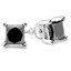 1/2 CTW Princess Black Diamond 4-prong Solitaire Stud Earrings in 10K White Gold (MDR160005)