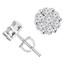 1/2 CTW Round Diamond Cluster Stud Earrings in 14K White Gold (MDR160008)