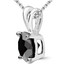 1/2 CT Round Black Diamond Solitaire Pendant Necklace in 10K White Gold (MDR160010)
