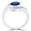 1 1/10 CTW Oval Blue Sapphire Bypass Cocktail Engagement Ring in 14K White Gold (MDR170020)