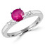 1 1/8 CTW Round Red Ruby Cocktail Engagement Ring in 14K White Gold (MDR170022)