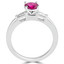 1 1/8 CTW Round Red Ruby Cocktail Engagement Ring in 14K White Gold (MDR170022)