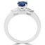 7/8 CTW Round Blue Sapphire Cocktail Engagement Ring in 14K White Gold (MDR170023)